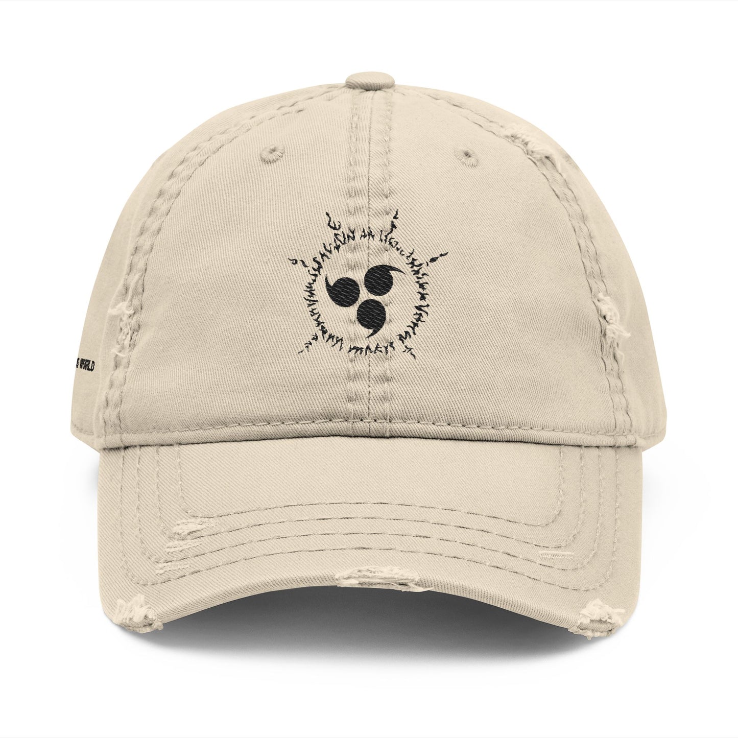 CURSE MARK Distressed Embroidered Hat
